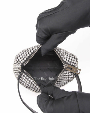 Alexander Wang Silver Crystal Embellished Mesh Heiress Pouch Bag