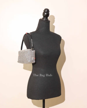 Alexander Wang Silver Crystal Embellished Mesh Heiress Pouch Bag