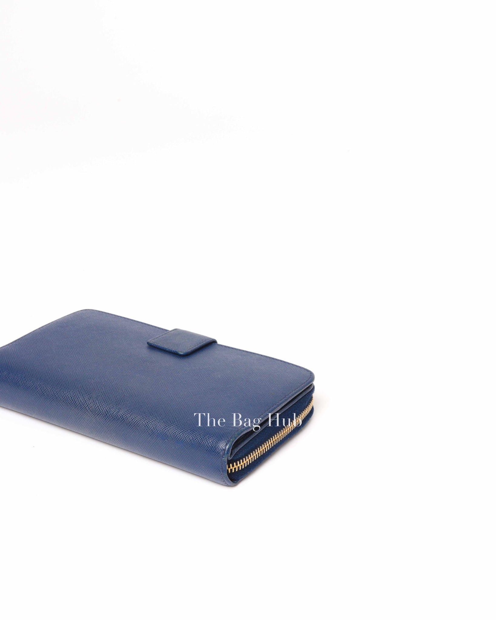 Prada Bluette Saffiano Zip Around Long Wallet 1M1348