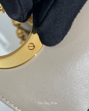 Christian Dior Beige Lambskin Cannage Medium Caro Bag