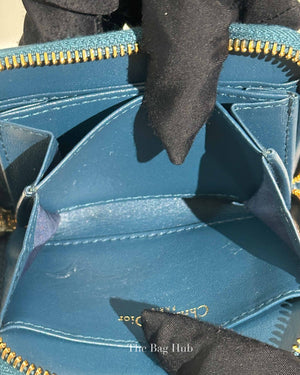 Christian Dior Blue Dior Caro Detachable Card Holder
