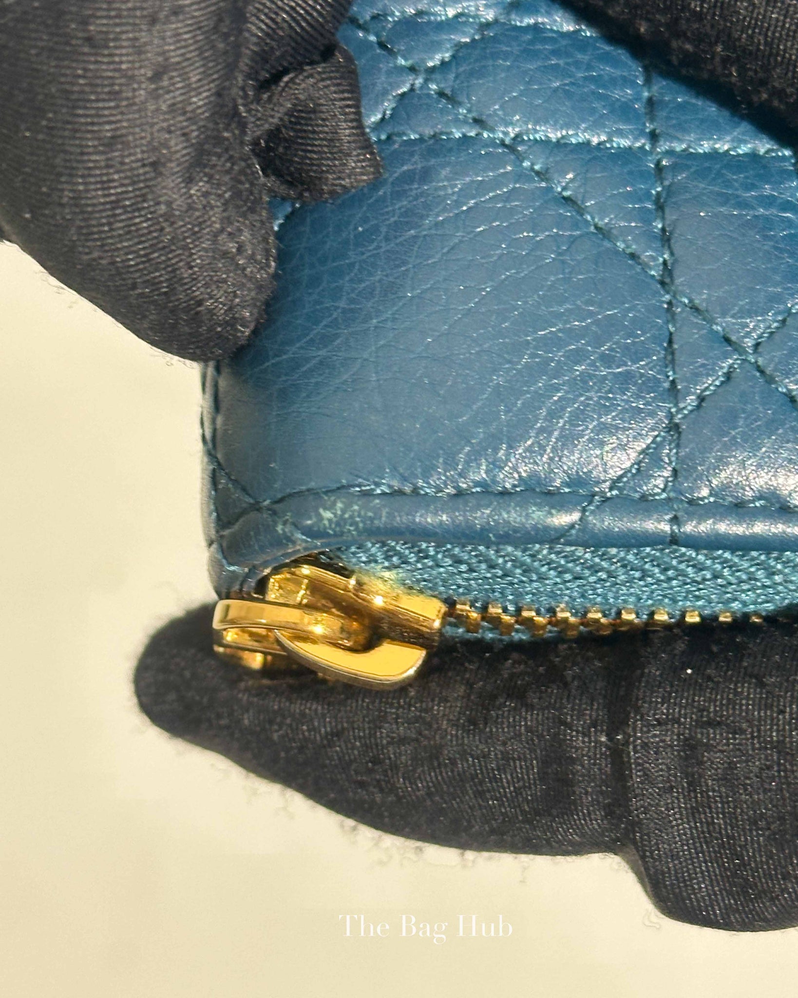 Christian Dior Blue Dior Caro Detachable Card Holder