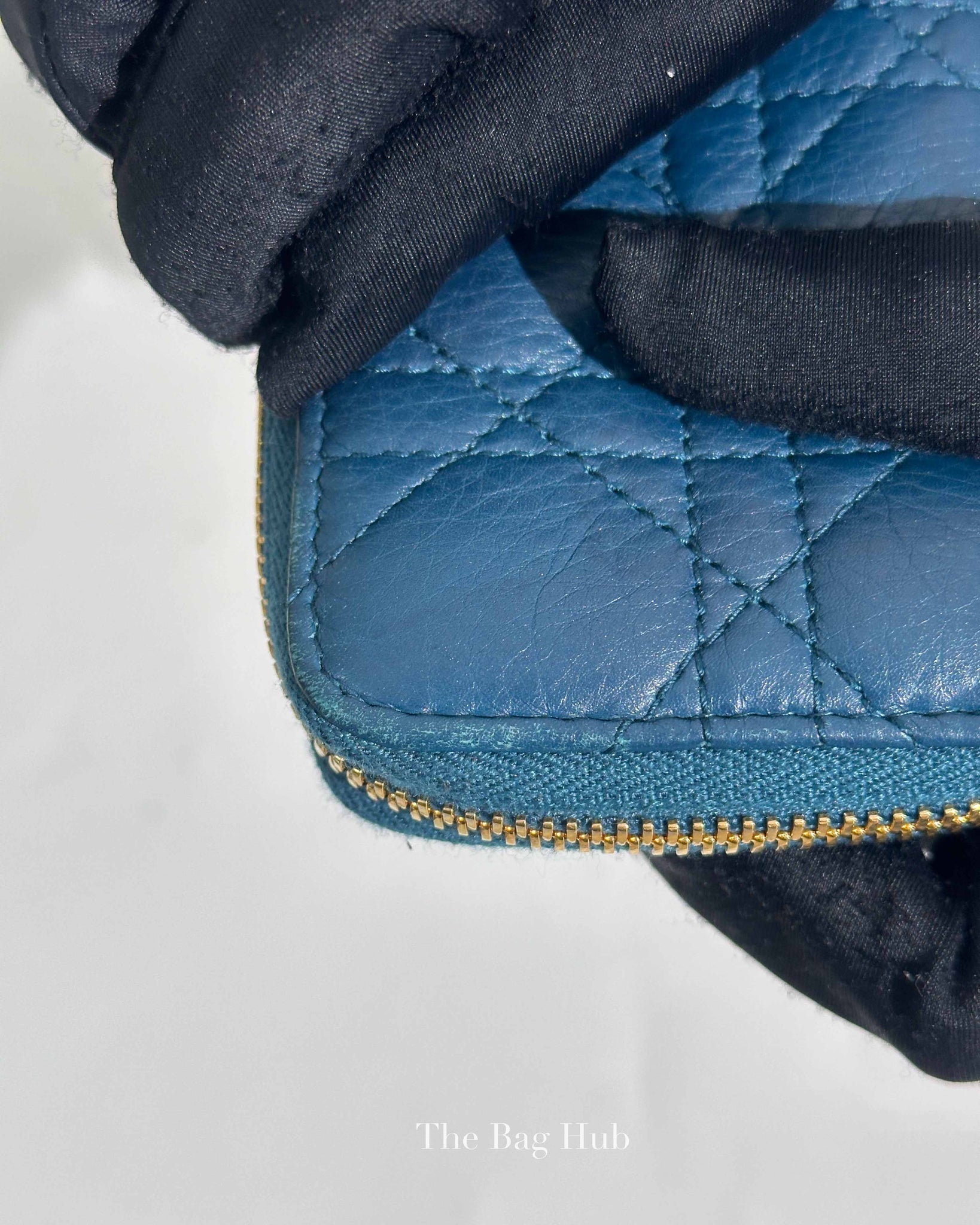 Christian Dior Blue Dior Caro Detachable Card Holder