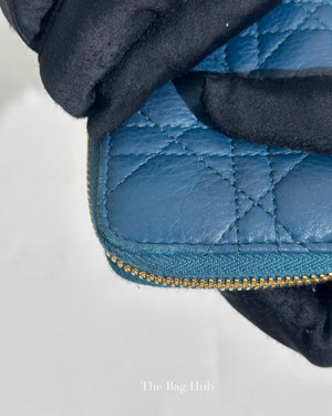Christian Dior Blue Dior Caro Detachable Card Holder