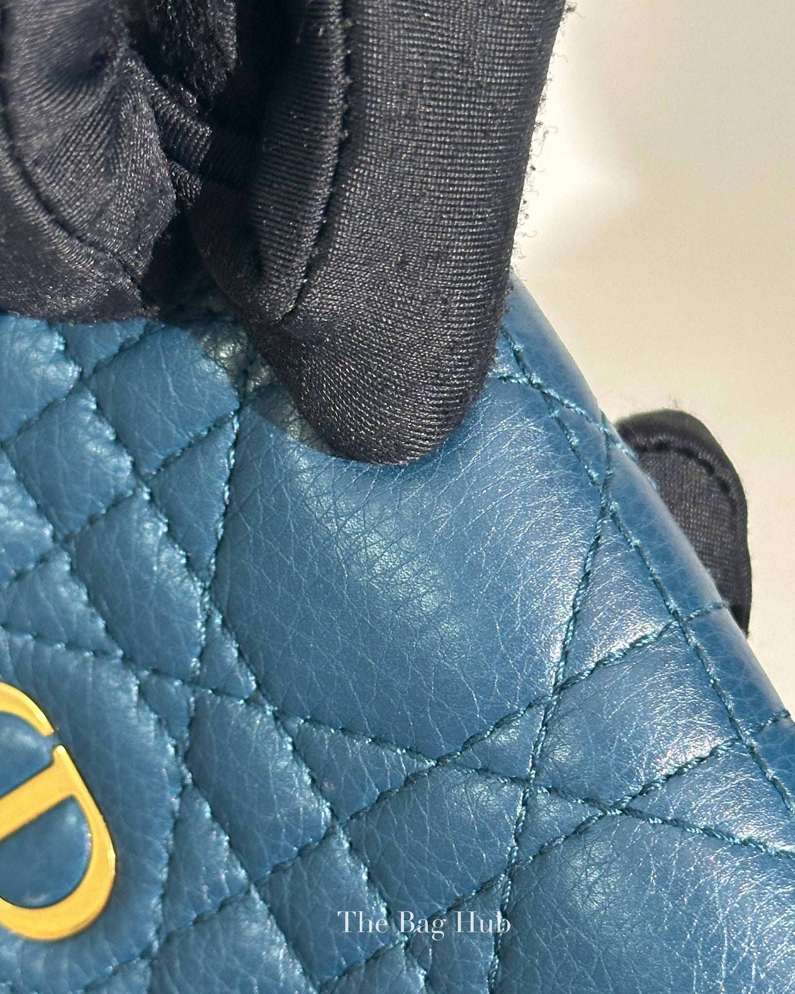 Christian Dior Blue Dior Caro Detachable Card Holder
