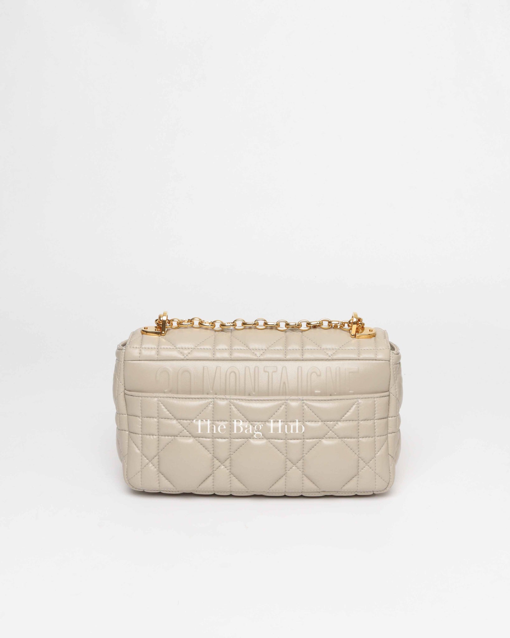Christian Dior Beige Lambskin Cannage Medium Caro Bag