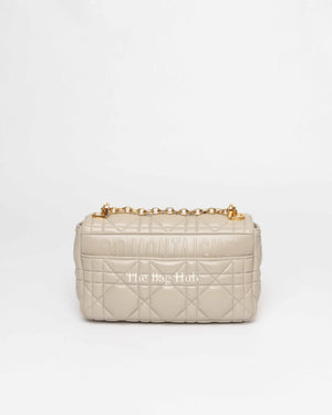 Christian Dior Beige Lambskin Cannage Medium Caro Bag