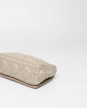 Christian Dior Beige Lambskin Cannage Medium Caro Bag