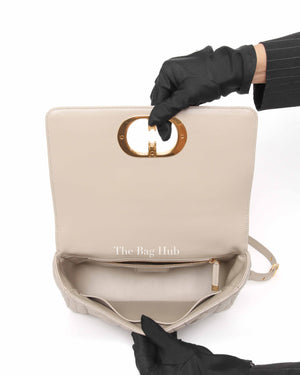 Christian Dior Beige Lambskin Cannage Medium Caro Bag