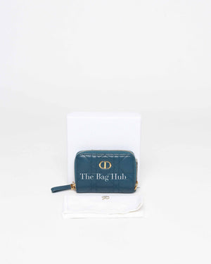Christian Dior Blue Dior Caro Detachable Card Holder
