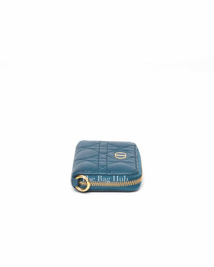 Christian Dior Blue Dior Caro Detachable Card Holder