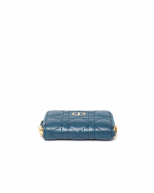 Christian Dior Blue Dior Caro Detachable Card Holder