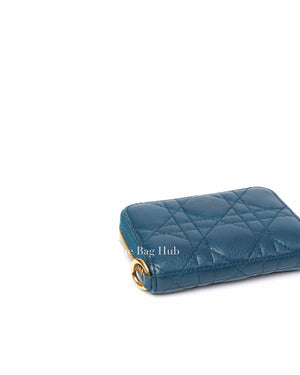 Christian Dior Blue Dior Caro Detachable Card Holder