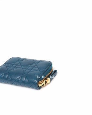 Christian Dior Blue Dior Caro Detachable Card Holder