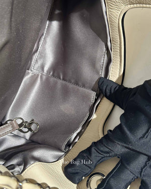Chanel Off White Leather East West Shoulder Bag
