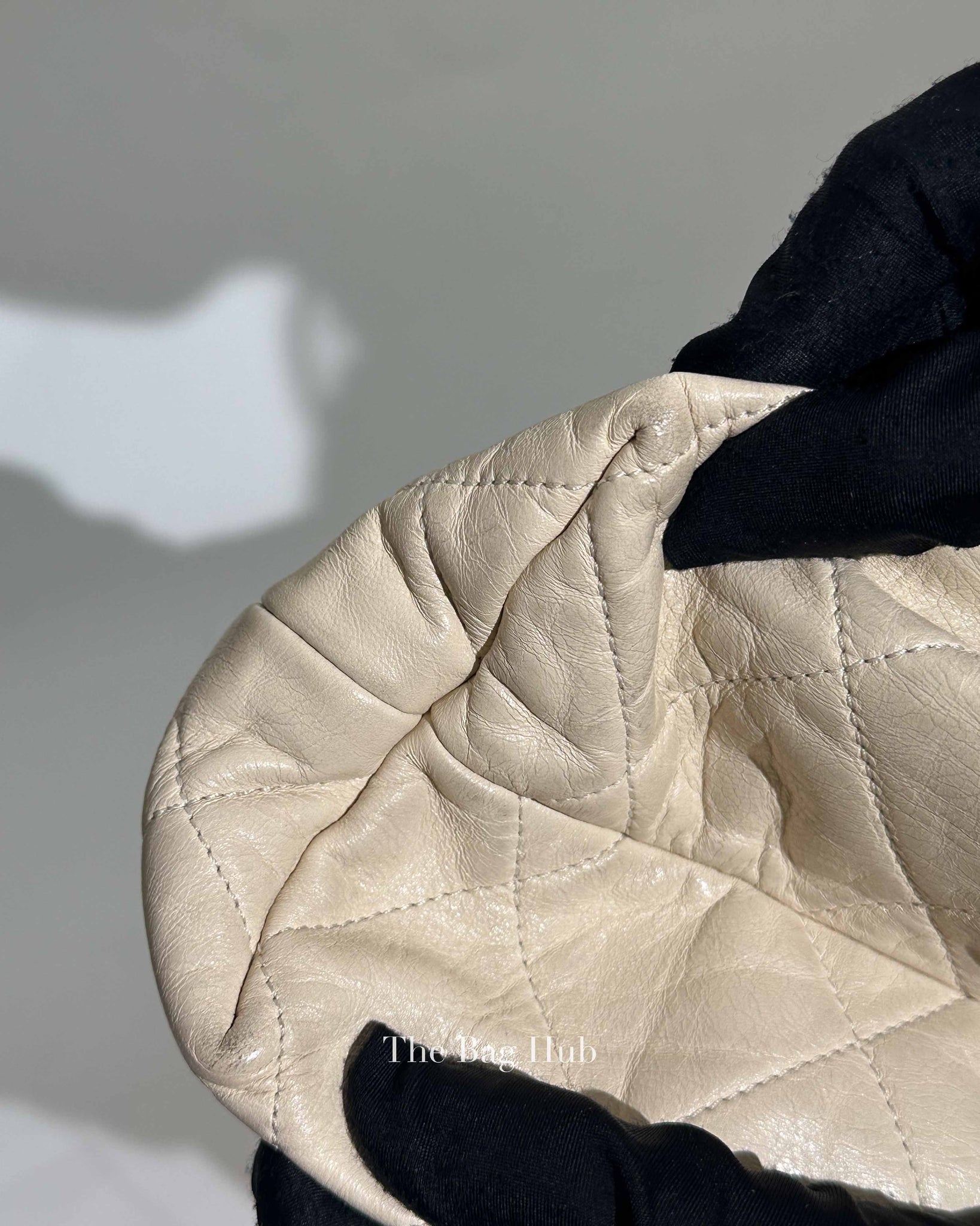 Chanel Off White Leather East West Shoulder Bag