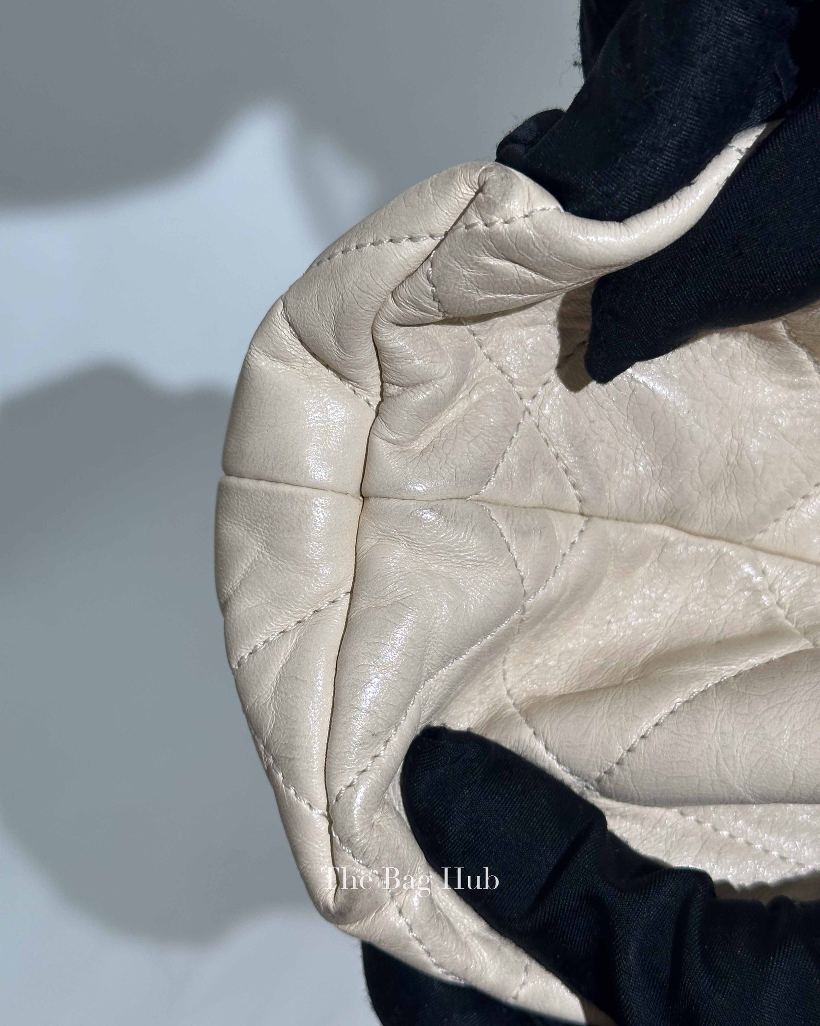 Chanel Off White Leather East West Shoulder Bag