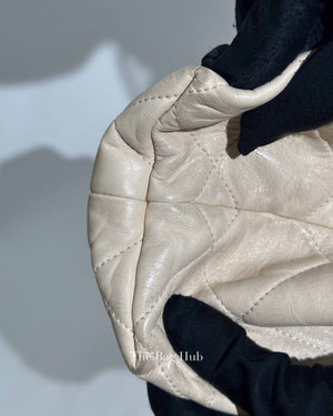 Chanel Off White Leather East West Shoulder Bag