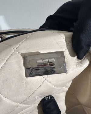 Chanel Off White Leather East West Shoulder Bag