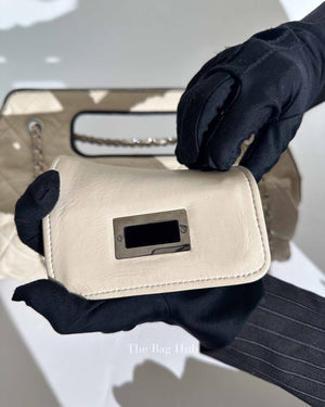 Chanel Off White Leather East West Shoulder Bag