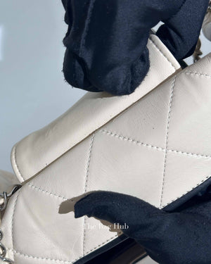 Chanel Off White Leather East West Shoulder Bag