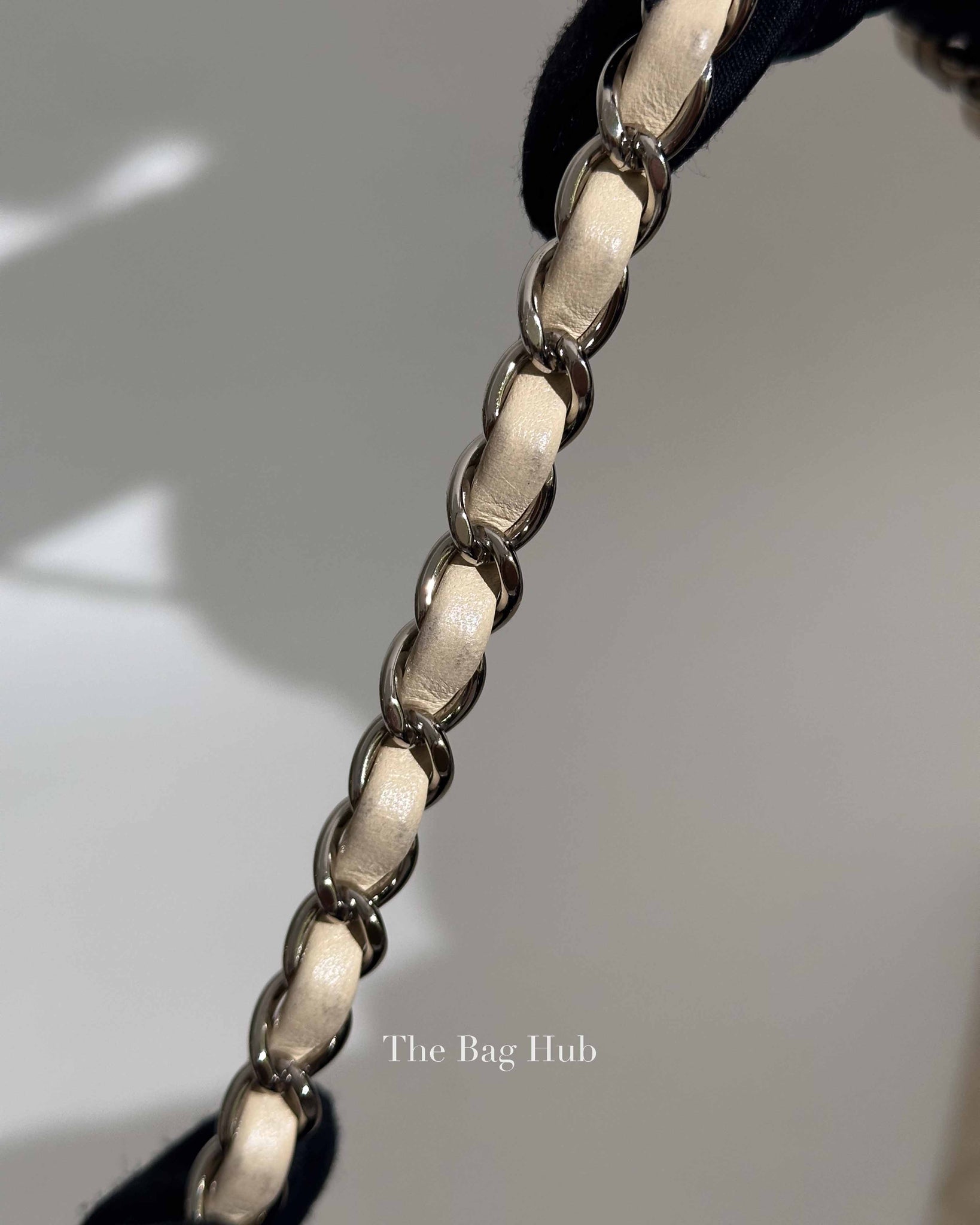 Chanel Off White Leather East West Shoulder Bag