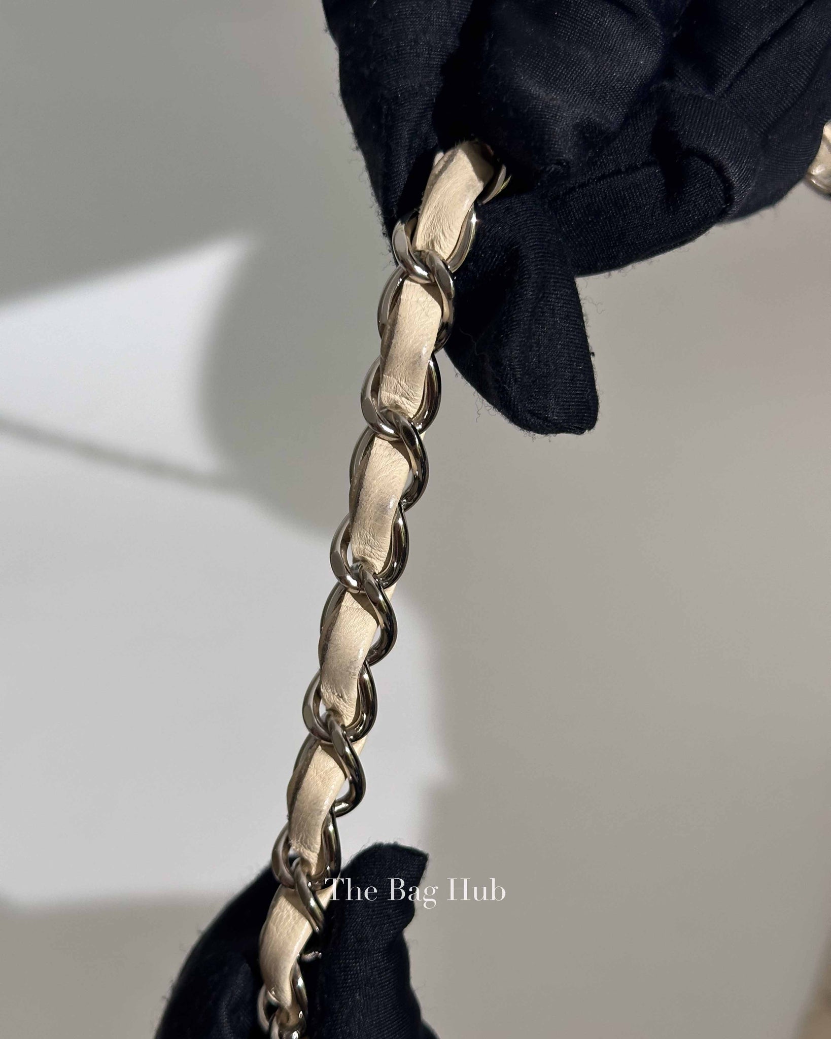 Chanel Off White Leather East West Shoulder Bag
