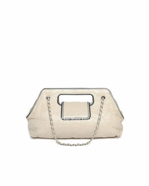 Chanel Off White Leather East West Shoulder Bag