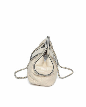 Chanel Off White Leather East West Shoulder Bag