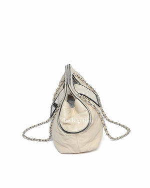 Chanel Off White Leather East West Shoulder Bag