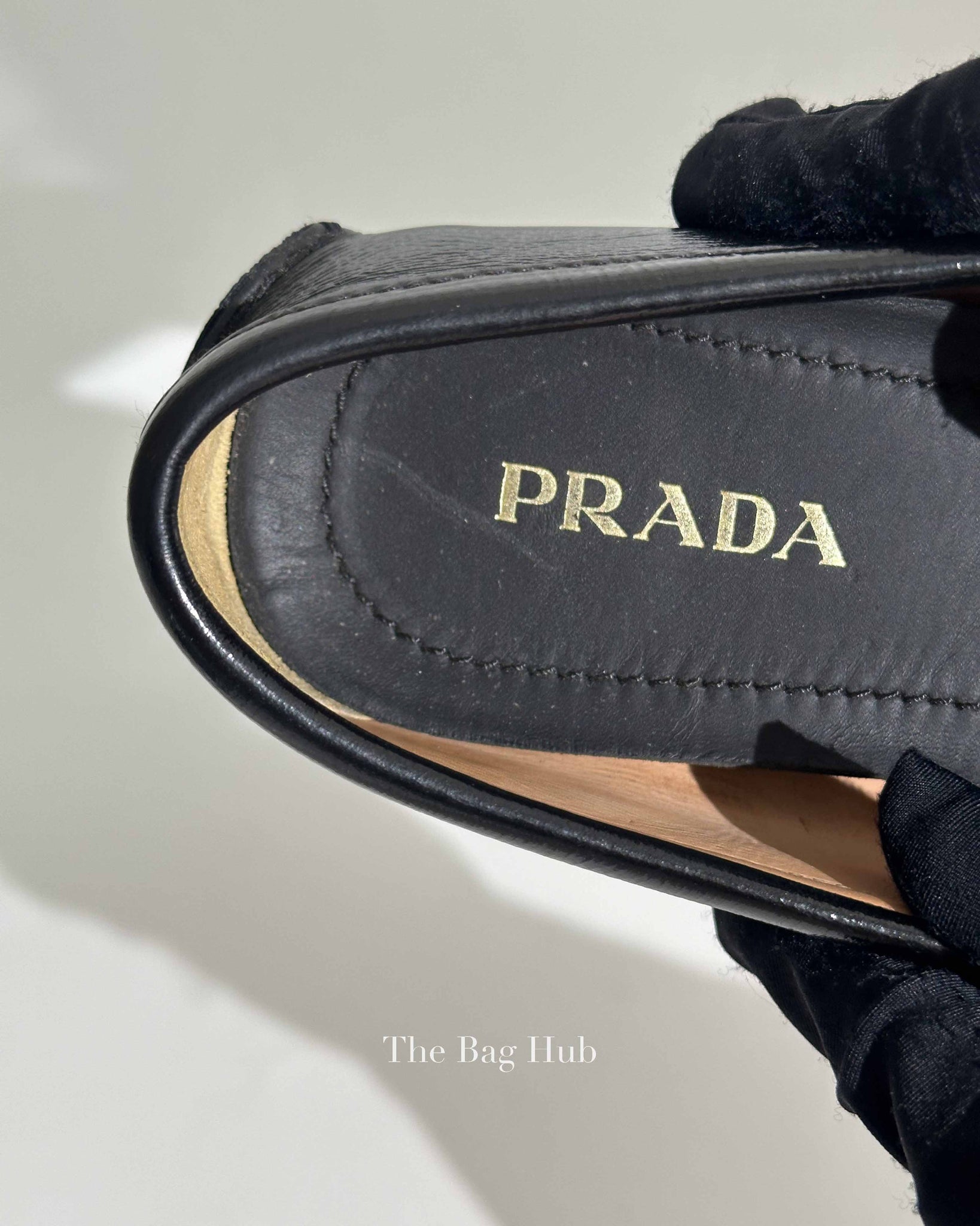 Prada Black Patent Leather Bow Loafers Size 38