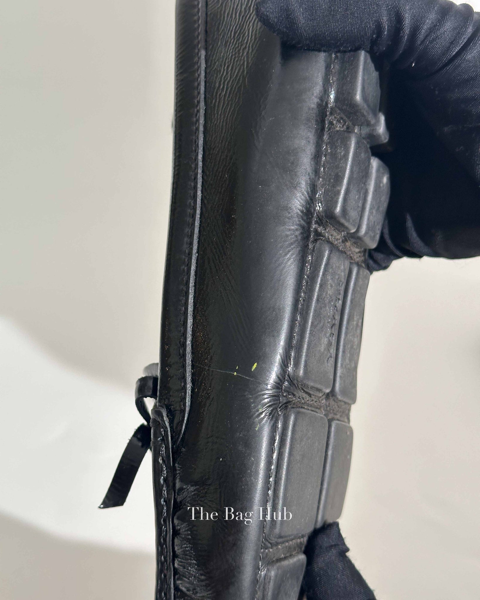 Prada Black Patent Leather Bow Loafers Size 38