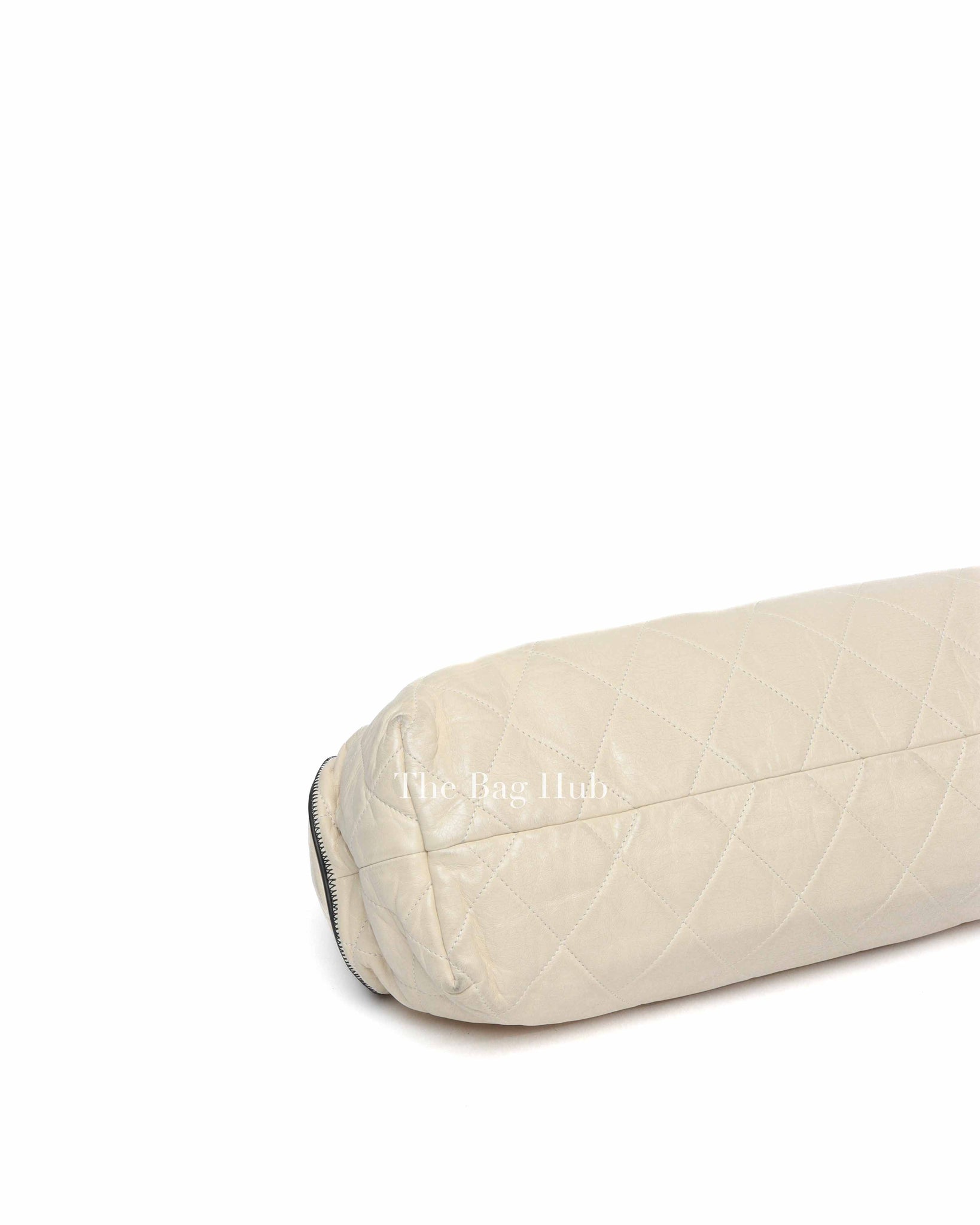 Chanel Off White Leather East West Shoulder Bag