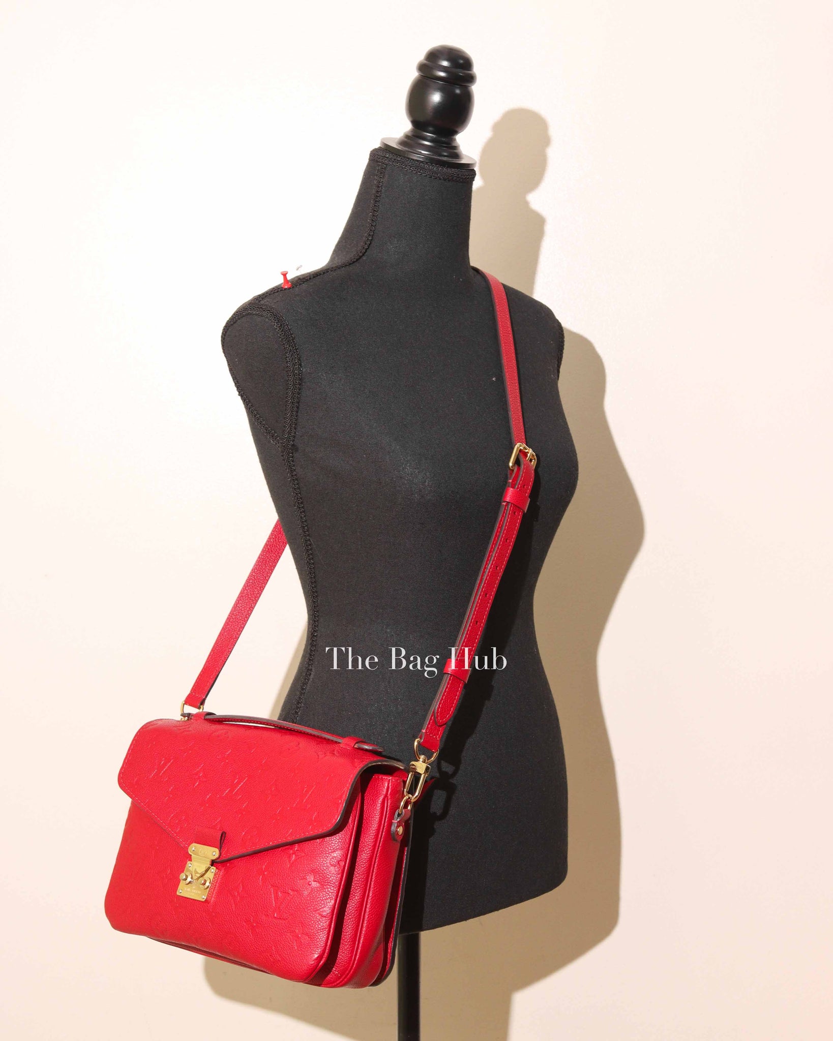 Louis Vuitton Cherry Leather Empreinte Monogram Pochette Metis Bag