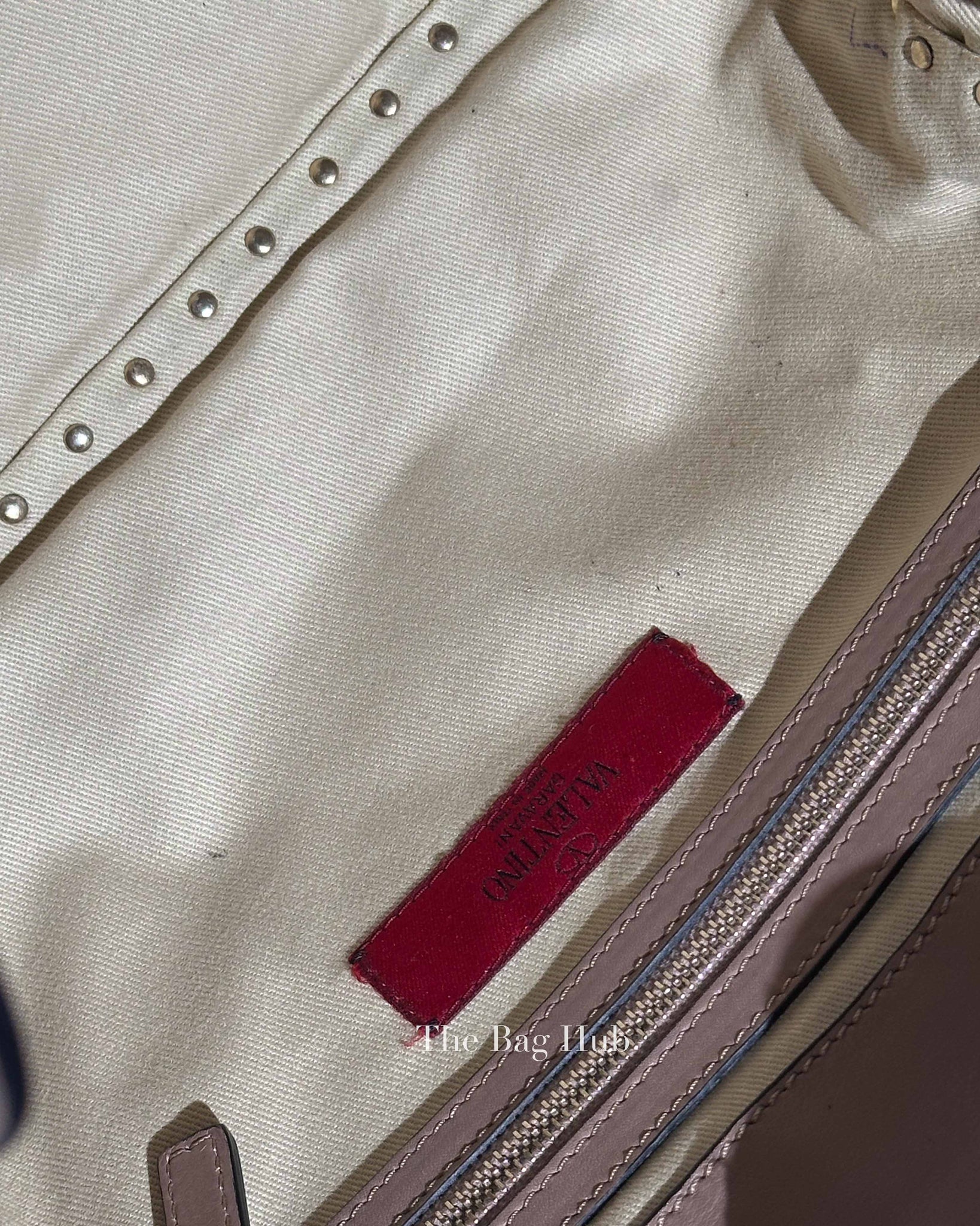 Valentino Poudre Leather Rockstud Flap Top Handle Shoulder Bag