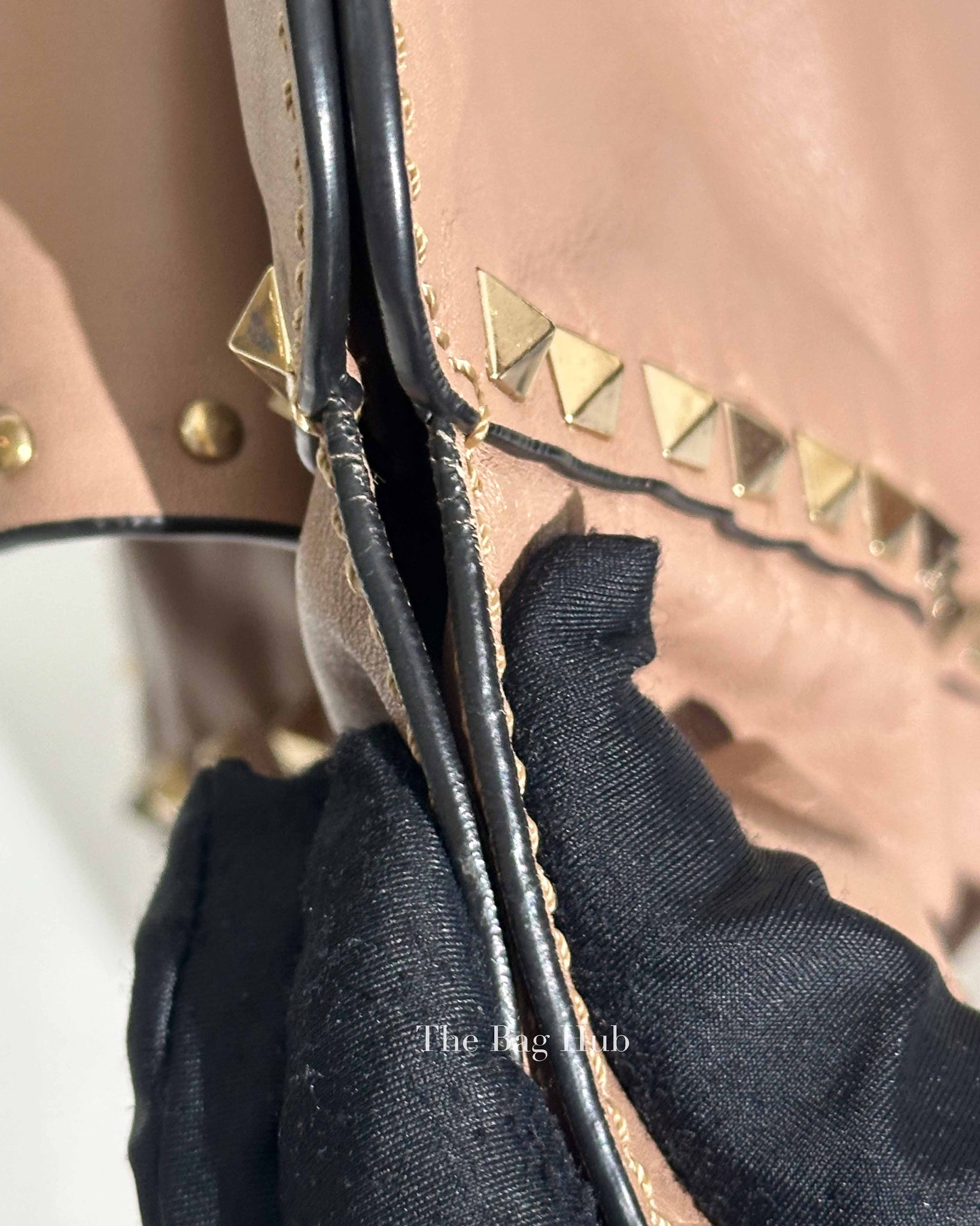 Valentino Poudre Leather Rockstud Flap Top Handle Shoulder Bag