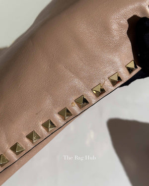 Valentino Poudre Leather Rockstud Flap Top Handle Shoulder Bag