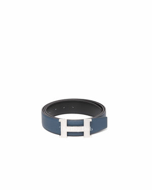 Hermes Blue/Black Leather Reversible Strap & Constance Buckle Belt 38 mm