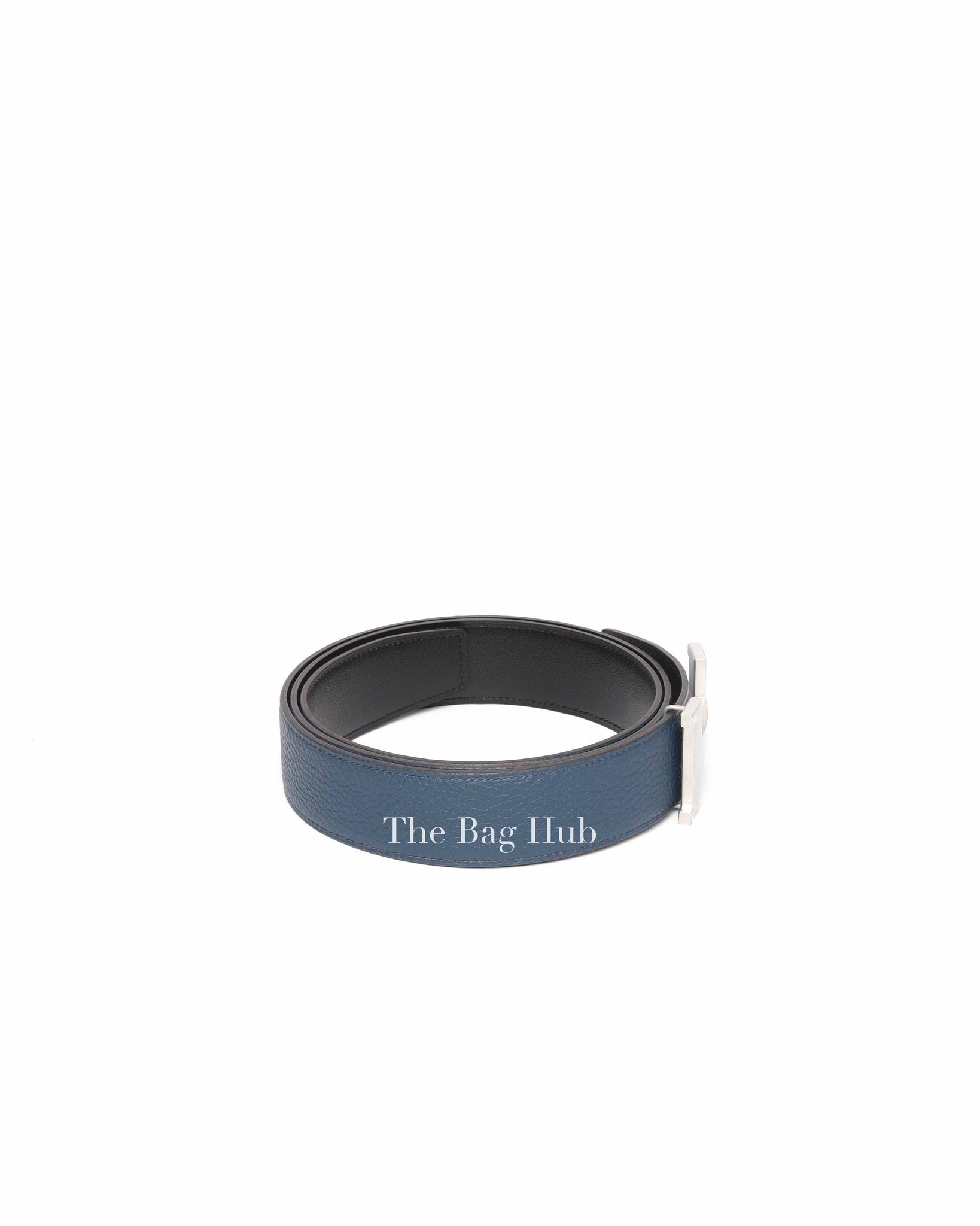 Hermes Blue/Black Leather Reversible Strap & Constance Buckle Belt 38 mm