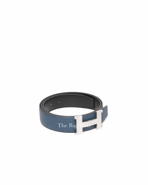 Hermes Blue/Black Leather Reversible Strap & Constance Buckle Belt 38 mm