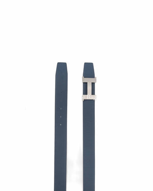 Hermes Blue/Black Leather Reversible Strap & Constance Buckle Belt 38 mm