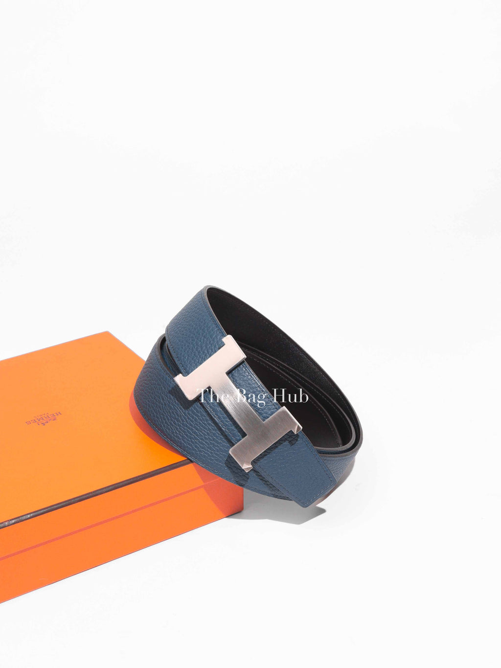 Hermes Blue/Black Leather Reversible Strap & Constance Buckle Belt 38 mm