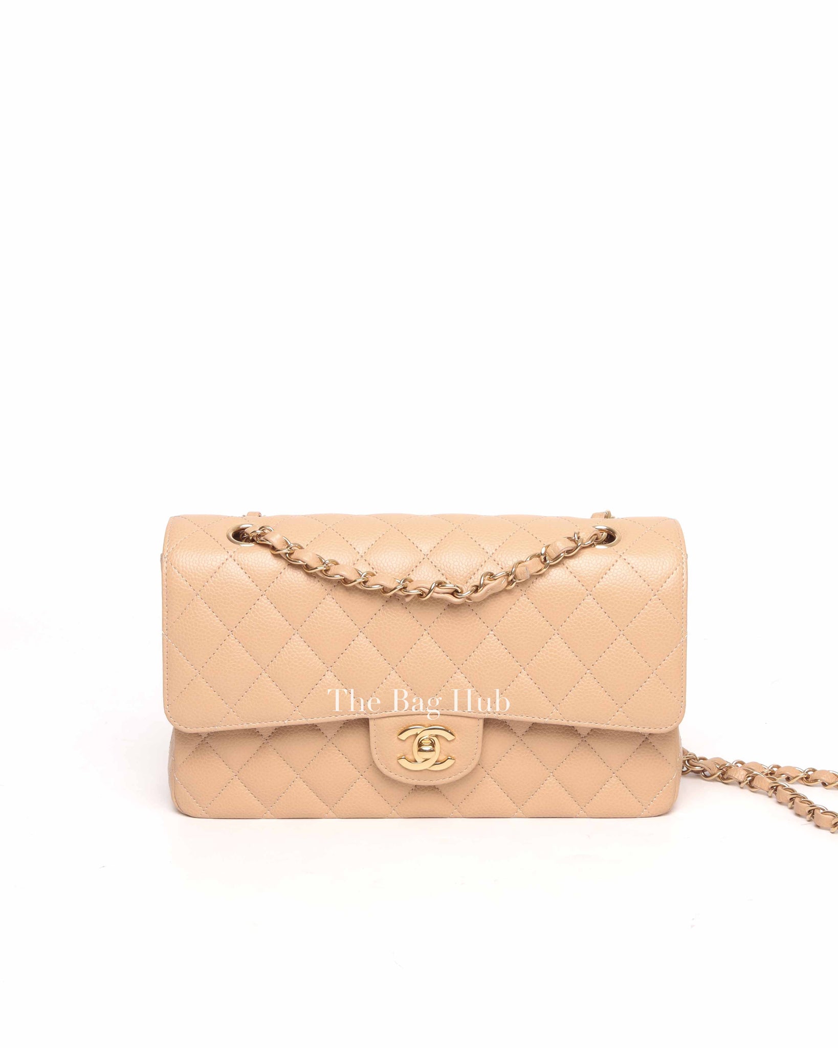 Chanel beige caviar flap bag online