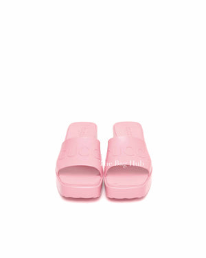 Gucci Pink Rubber Slide Sandals Size 39 Designer Brand