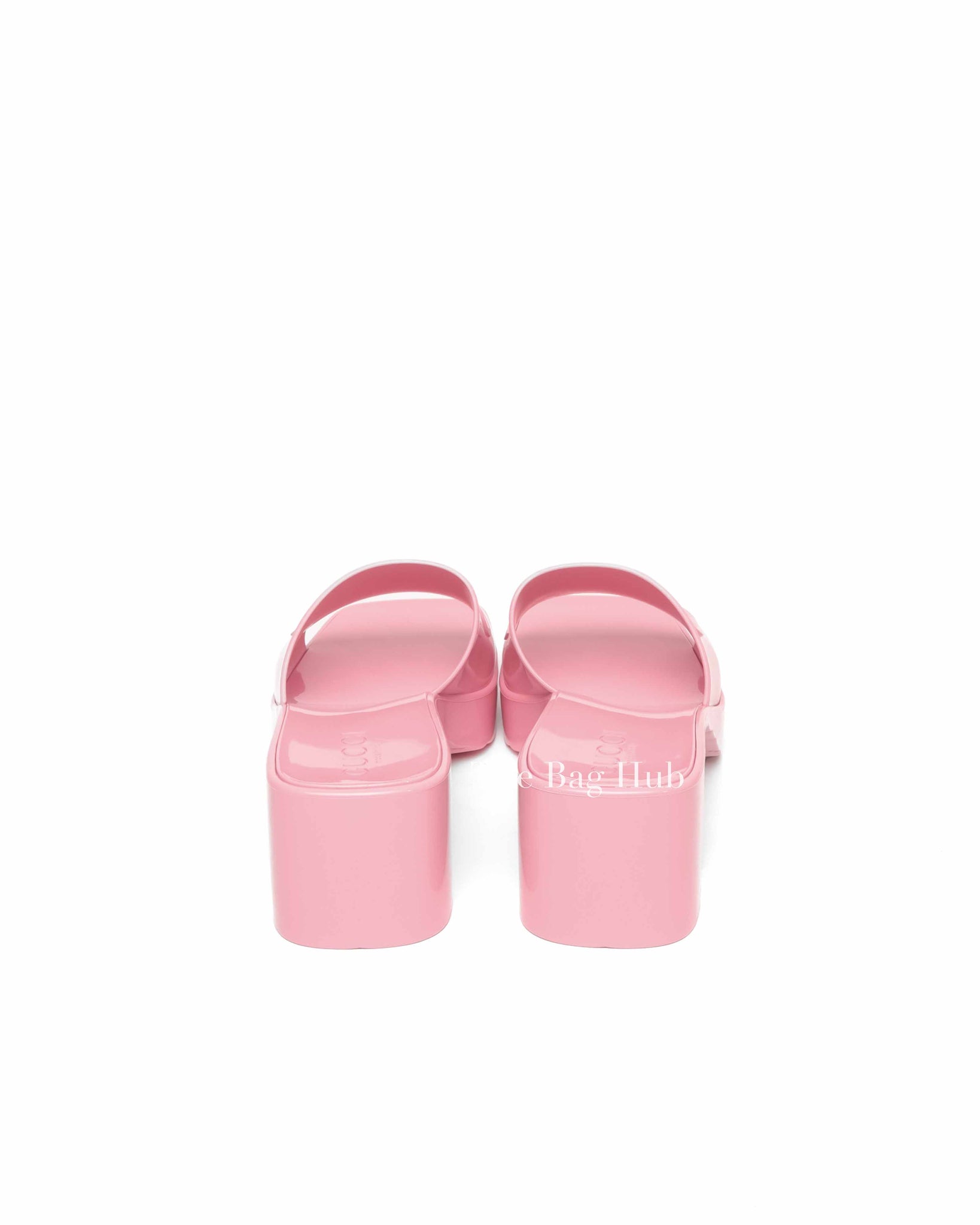 Gucci Pink Rubber Slide Sandals Size 39