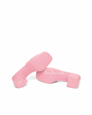 Gucci Pink Rubber Slide Sandals Size 39