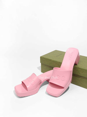Gucci Pink Rubber Slide Sandals Size 39 Designer Brand Authentic Gucci The Bag Hub