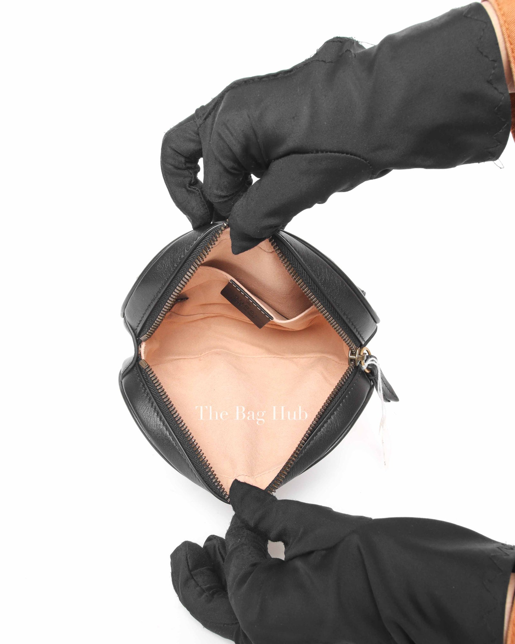 Gucci Black Leather GG Marmont Matelasse Belt Bag