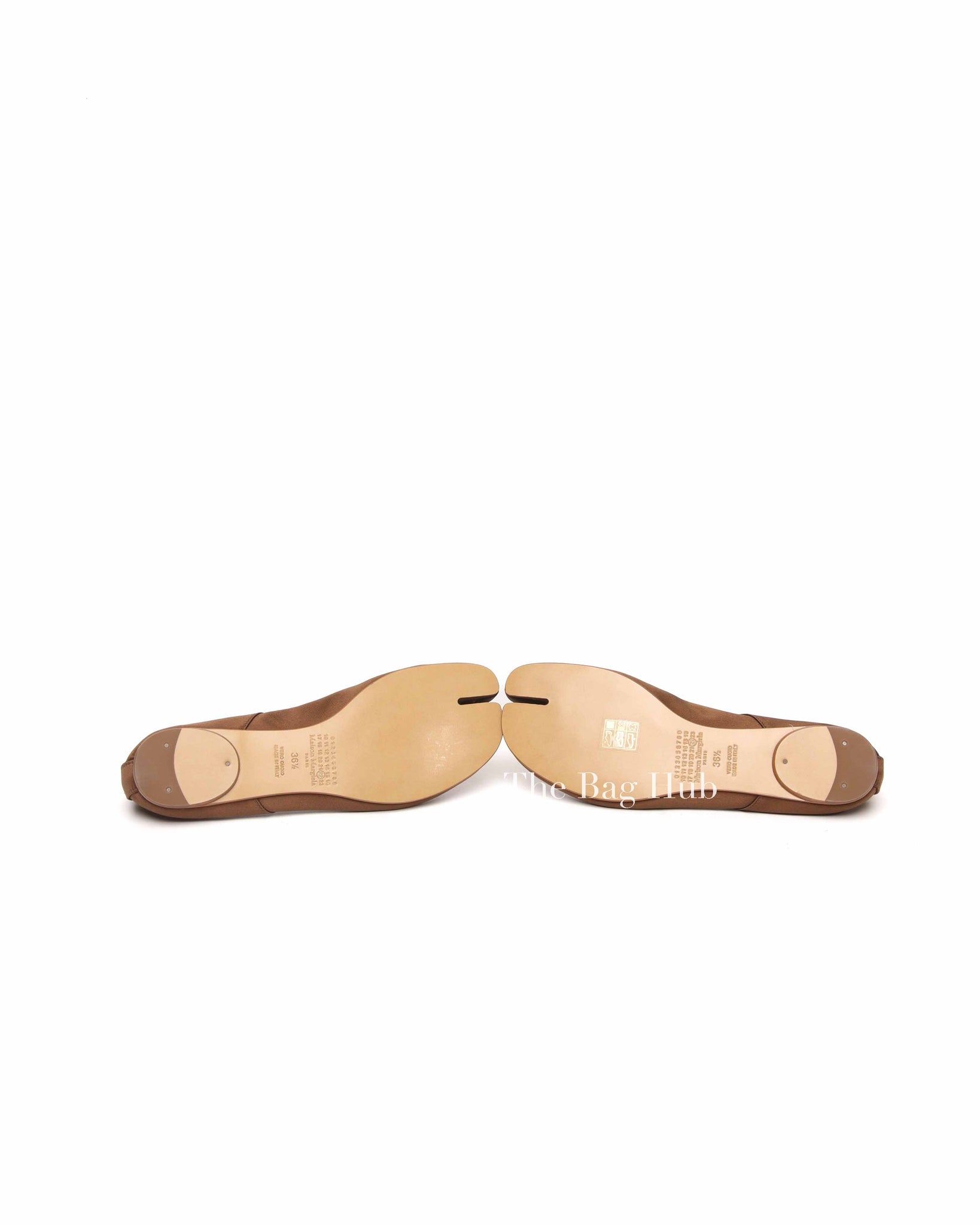 Maison Margiela Brown Satin Tabi Ballerina Flats Size 36.5