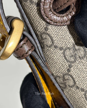 Gucci Beige Canvas Monogram GG Supreme Neo Vintage Drawstring Bucket Backpack